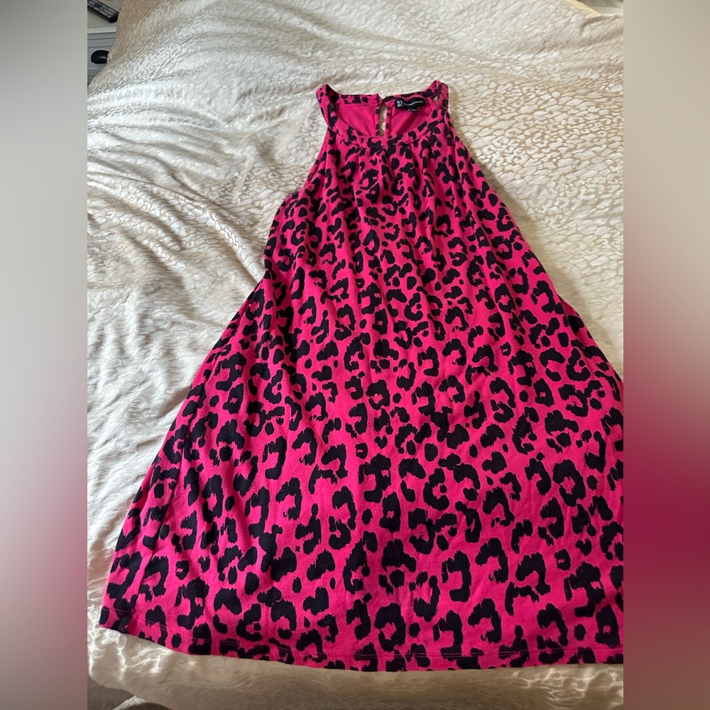 Pink leopard dress